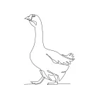 Simple One-Line Goose Drawing: Practice Bird Shapes with Easy and Clear Lines