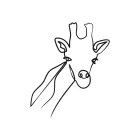 Giraffe Head One-Line Drawing: Focus on Animal Expressions with Easy Art Practice