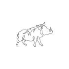 "One Line Warthog Drawing: Depicting a Tough and Resilient Animal with Minimalist Style"