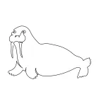 "One Line Walrus Sketch: A Minimalist Approach to Recognizable Marine Giants"