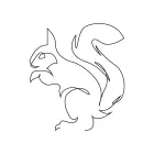 "One Line Squirrel Sketch: Capturing the Lively Form of a Playful Rodent"