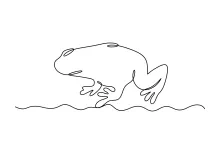 One-Line Frog Art for Training Focus and Reducing Overdrawn Lines