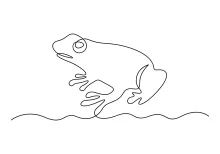 Fun One-Line Frog Drawing for Young Artists Learning Animal Shapes