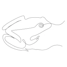 Beginner Frog Drawing Using One Line: Fun Exercise for Shape and Gesture Practice