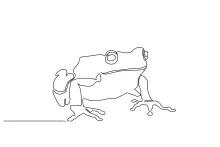 Creative One-Line Frog Drawing for Practicing Artistic Control and Simplicity