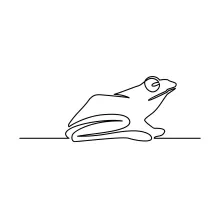 One-Line Side View Frog Drawing for Practicing Animal Profile Shapes
