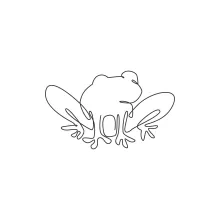 One-Line Funny Frog Drawing for Practicing Character and Motion