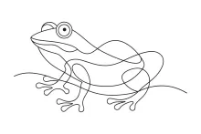 Draw a Crouching Frog in One Line to Practice Space and Form