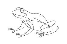 One-Line Drawing of a Balanced Frog Pose for Form and Structure Practice