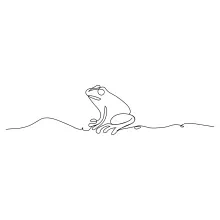 One-Line Frog Drawing Guide for Practicing Smooth Shapes with Minimal Detail