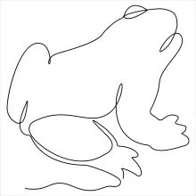 One-Line Drawing of a Simple Frog for Daily Creative Exercise