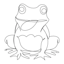 Frog Outline in One Line to Practice Light Touch and Line Clarity