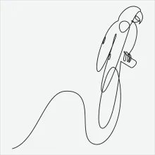 "Minimalist One Line Parrot Drawing: Capturing the Spirit of a Tropical Bird"