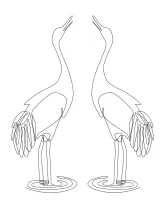 "Minimalist Stork Pair Drawing: A One Line Study of Grace and Connection"