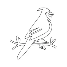 One Line Cardinal Bird Drawing: Practice Small Bird Shapes with Clear, Simple Art