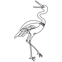 "One Line Crane or Stork Drawing: A Minimalist Approach to Tall and Elegant Birds"