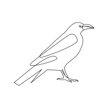 Quick Crow Drawing in One Line to Support Drawing Habits and Pattern Recognition