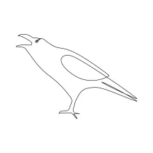 "Minimalist One Line Crow Drawing: Capturing the Mystery and Intelligence of a Clever Bird"
