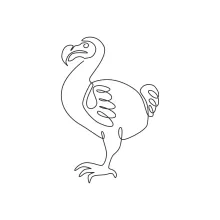 "One Line Dodo Drawing: A Minimalist Representation of a Legendary Extinct Bird"