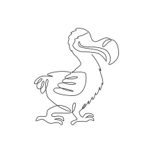 "Minimalist One Line Dodo Drawing: Capturing the Legacy of an Extinct Bird"