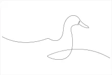 "One Line Pet Duck Drawing: A Simple Minimalist Style for Easy Art Practice"