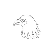 Eagle-Falcon Head One Line Drawing: Draw Powerful Bird Faces with Simplicity