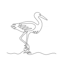 Easy Egret One Line Drawing: Learn Slim Bird Shapes with Accessible Art Practice