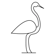 "Minimalist One-Line Heron Drawing: Capturing a Wading Bird’s Graceful Stance"