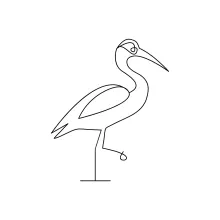 Draw a Stork in One Line to Practice Tall Bird Shapes and Build Drawing Confidence
