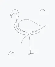 "One Line Flamingo Drawing: A Minimalist Study of Unique Bird Shapes"