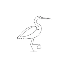 "One Line Heron Bird Sketch: A Simple Way to Explore Shape and Form"