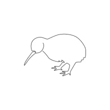 One Line Cute Kiwi Bird Sketch: Learn to Draw with Humor and Simplicity