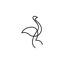"One-Line Ostrich Drawing: A Minimalist Approach to Capturing Speed and Strength"