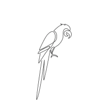 "Minimalist One Line Parrot Drawing: Capturing Elegance in Flight"