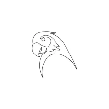 "One Line Parrot Head Drawing: A Minimalist Approach to Expressive Features"