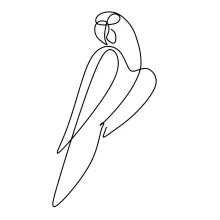 Simple One-Line Parrot Sketch: Improve Shape and Beak Detail in Bird Art