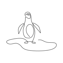One Line Penguin Drawing: Practice Animal Shapes with a Cool Winter Bird