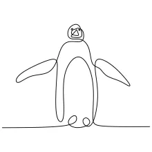 One Line Standing Penguin Drawing: Simple Shapes for Fun Cold-Weather Art