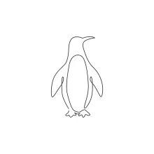 "Minimalist One Line Penguin Drawing: A Simple Approach to Capturing Their Unique Form"