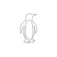 "Minimalist One Line Penguin Drawing: Capturing an Iconic Ice-Dwelling Bird"