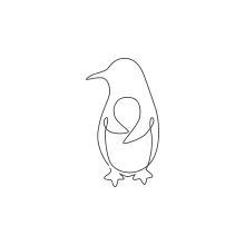 "One Line Penguin Drawing: A Minimalist Approach to Their Playful and Hardy Nature"