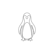 "One Line Penguin Drawing: A Minimalist Approach to Capturing Playful Charm"