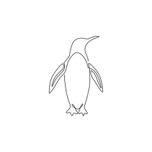 "Minimalist One Line Penguin Drawing: A Simple Study of an Ice-Dwelling Survivor"
