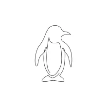 "Minimalist One Line Penguin Drawing: Capturing an Iconic Antarctic Bird in Simple Art"