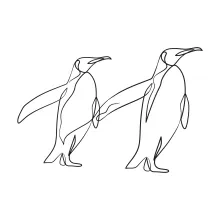 Simple One-Line Penguin Drawing: Explore Cute Bird Shapes Through Continuous Line