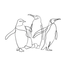 One-Line Standing Penguin Sketch: Draw Friendly Arctic Birds with Basic Forms