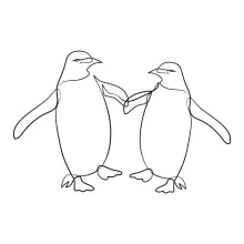 One-Line Penguin Drawing for Kids: Practice Round Shapes and Simple Details