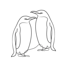 One-Line Penguin Sketch: Train Proportions Using Simple and Clear Bird Shapes