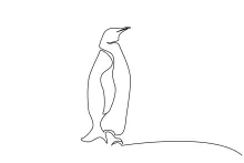 "Minimalist Penguin Art: A One Line Technique for Clear and Simple Shapes"
