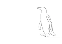 Easy One Line Penguin Sketch: Great Animal Practice for Learning to Draw Smooth Shapes